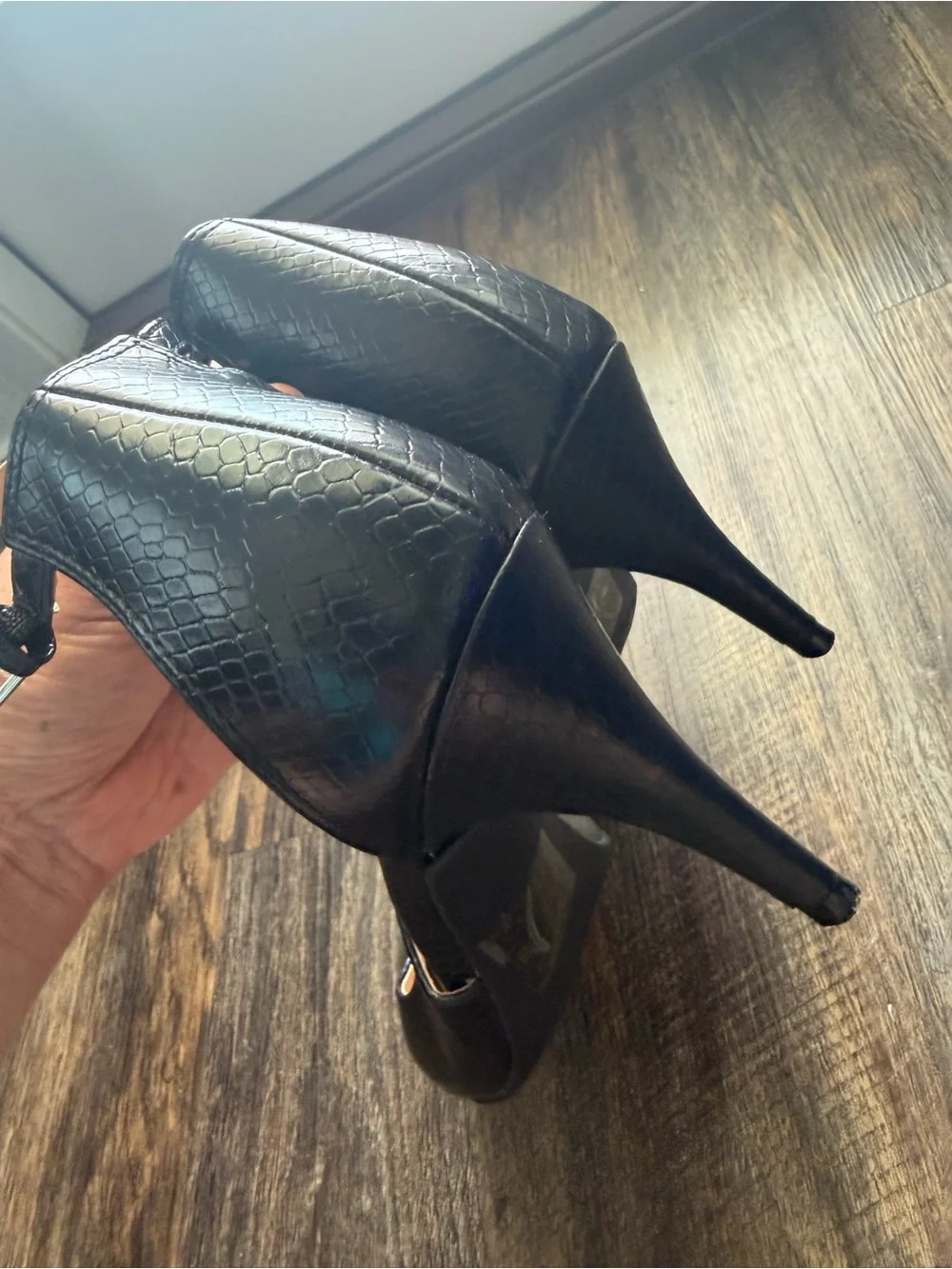 41 Hawthorn Black Ankle-Strap Pointed-Toe Heels NWOT no box